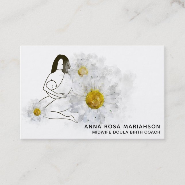 Tarjeta De Visita *~* Embarazo de partos de Floral Doula Birthing Bi (Anverso)