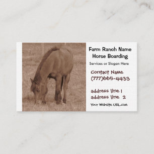 Tarjeta De Visita Embarque o establos del caballo