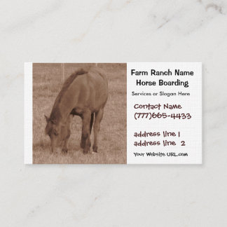Tarjeta De Visita Embarque o establos del caballo