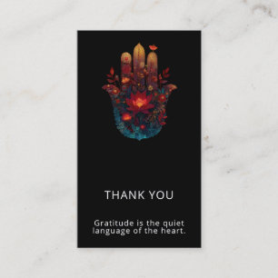 Tarjeta De Visita Ember Lotus Diseño de Mano Hamsa