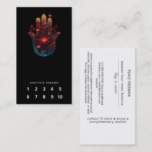 Tarjeta De Visita Ember Lotus Diseño de Mano Hamsa