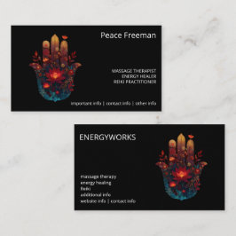 Tarjeta De Visita Ember Lotus | Diseño de Mano Hamsa