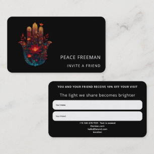 Tarjeta De Visita Ember Lotus Diseño de Mano Hamsa