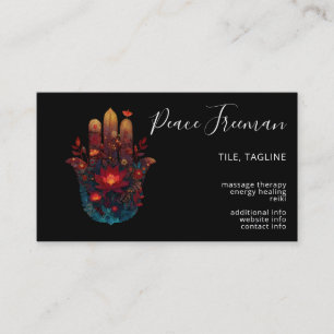 Tarjeta De Visita Ember Lotus Diseño de Mano Hamsa