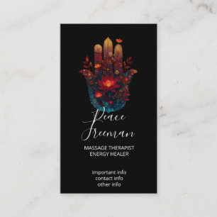 Tarjeta De Visita Ember Lotus Diseño de Mano Hamsa