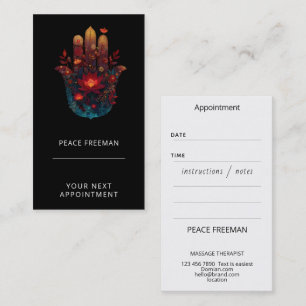 Tarjeta De Visita Ember Lotus Diseño de Mano Hamsa