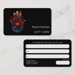 Tarjeta De Visita Ember Lotus   Diseño de Mano Hamsa