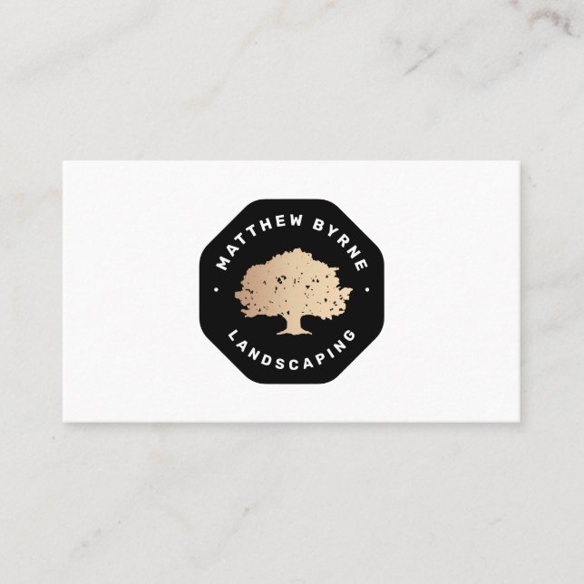 Tarjeta De Visita Emblem Busin, paisajista de árboles (Anverso)