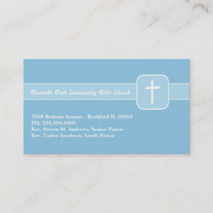 Tarjeta De Visita Emblema azul del ministerio de la iglesia
