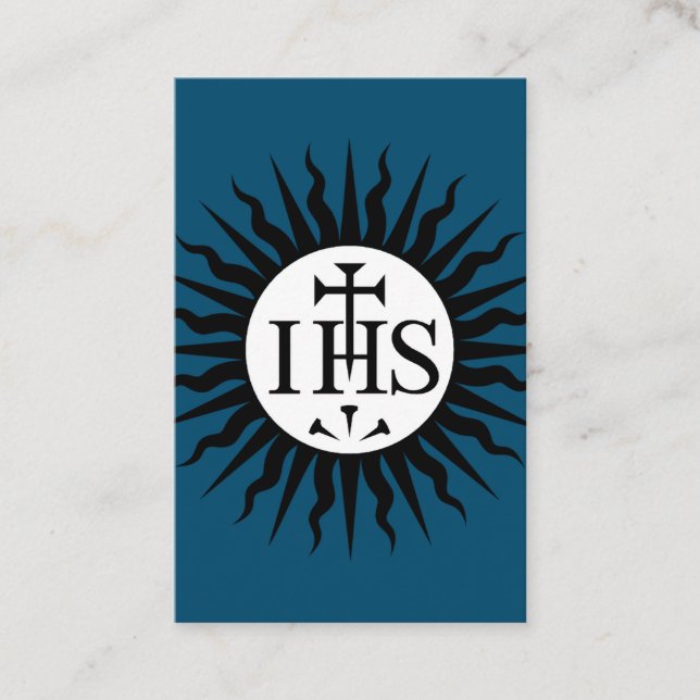 Tarjeta De Visita Emblema de la Sociedad de Jesús (Anverso)
