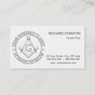 Tarjeta De Visita Emblema de masonería