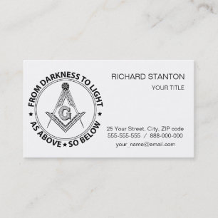 Tarjeta De Visita Emblema de masonería