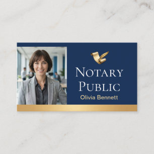 Tarjeta De Visita Emblema de pluma de notario público profesional