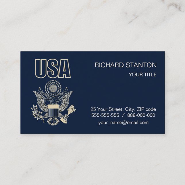 Tarjeta De Visita emblema nacional de los Estados Unidos (Anverso)