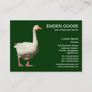 Tarjeta De Visita Emden Goose - Dark Forest Verde