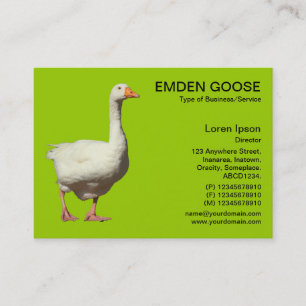 Tarjeta De Visita Emden Goose - Martian Green
