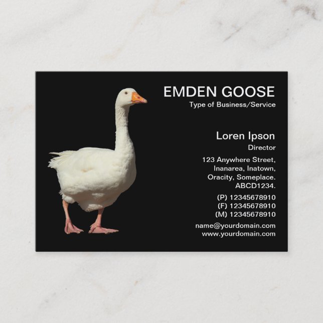 Tarjeta De Visita Emden Goose - Negro (Anverso)