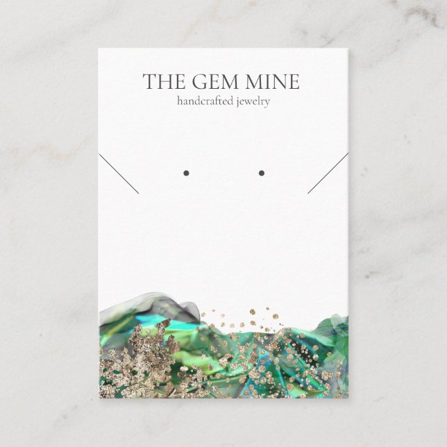 Tarjeta De Visita Emerald Agate Gemstone Jewelry Display Card (Anverso)