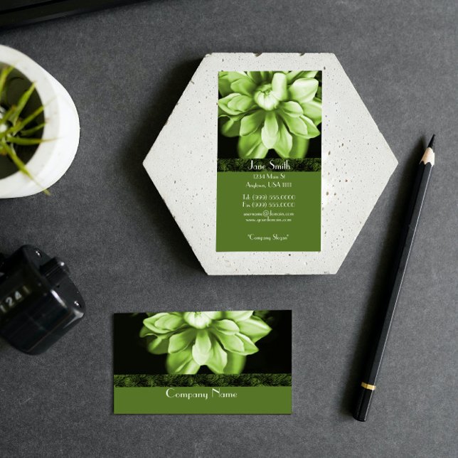 Tarjeta de visita Emerald Bloom (Emerald Green Bloom Business Card)