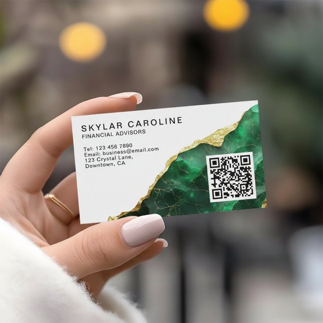 Tarjeta De Visita Emerald Gold Financial advisors RQ Code (Subido por el creador)