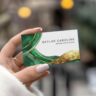 Tarjeta De Visita Emerald Gold Wedding and Event Stylists