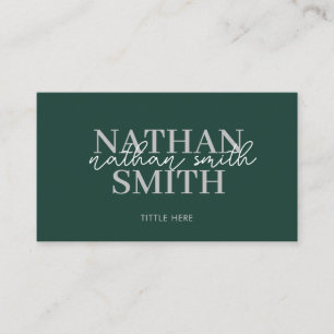 Tarjeta De Visita Emerald Green Modern Trendy Elegant
