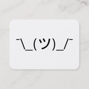 Tarjeta De Visita Emoticon de arbusto ¯\_(ツ)_/ Ø Kaomoji japonés