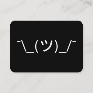 Tarjeta De Visita Emoticono de encogerse de hombros ¯\_(ツ)_/¯ Kaomoj