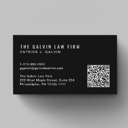 Tarjeta De Visita Empleado de la empresa de código QR moderno negro