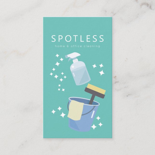 Tarjeta De Visita Empleado del servicio de limpieza de botellas y cu (Anverso)