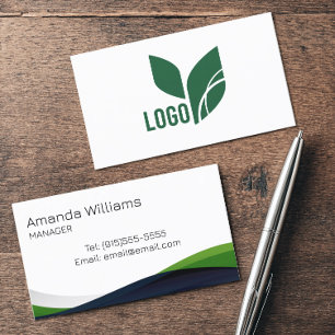 Tarjeta De Visita Empleado moderno de Swirl Verde