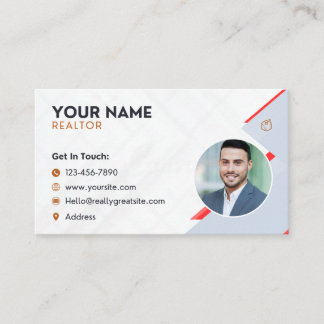 Tarjeta De Visita Empleados profesionales Foto de inmueble rojo blan
