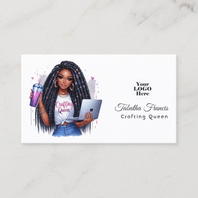 Tarjeta De Visita Empoderamiento Artístico de la Reina Afroamericana (Anverso)