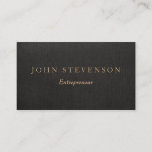 Tarjeta De Visita Emprendedor Profesional Black Linen Look Vintage