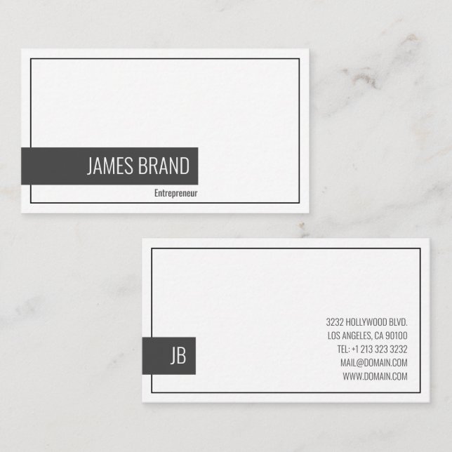 Tarjeta De Visita Emprendedor profesional minimalista (Anverso / Reverso)