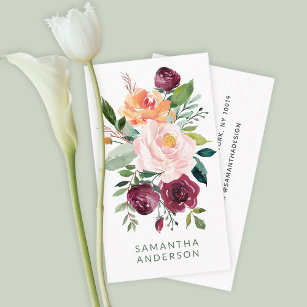 Tarjeta De Visita Emprendedor Rústico Feminine Floral Bouquet