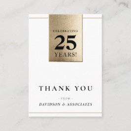 Tarjeta De Visita EMPRESA ANIVERSARIO negocio blanco oro negro