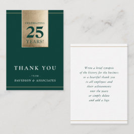 Tarjeta De Visita EMPRESA ANIVERSARIO negocio oro verde blanco