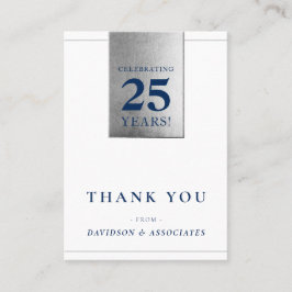 Tarjeta De Visita EMPRESA ANIVERSARIO negocios plata de la marina bl