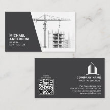Empresa Contratista, Gris Blanco, con Código QR