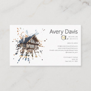 Tarjeta De Visita Empresa de Arquitectura Moderna con Diseño Artísti