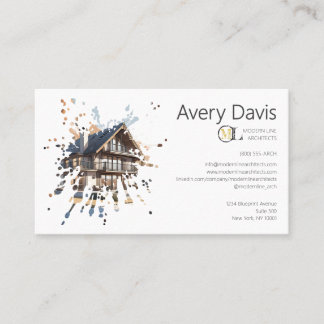 Tarjeta De Visita Empresa de Arquitectura Moderna con Diseño Artísti