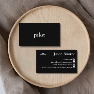Tarjeta De Visita Empresa de Aviación Profesional de Empleados Blanc