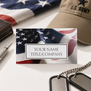 Tarjeta De Visita Empresa de Bandera Americana Patriótica Nombre de
