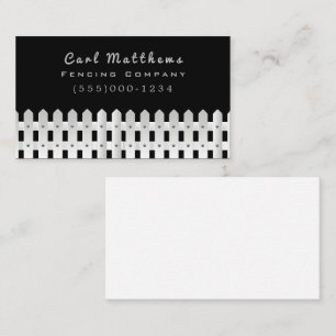 Tarjeta De Visita Empresa de cercas de diseño de vallas blancas