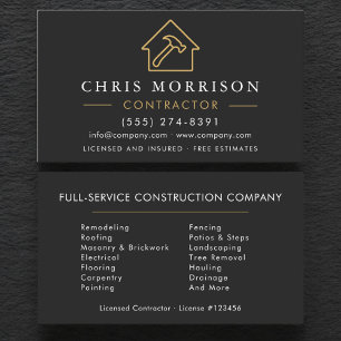Tarjeta De Visita Empresa de Construcción Black Gold