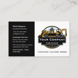 Tarjeta De Visita Empresa de construcción de equipo pesado profesion