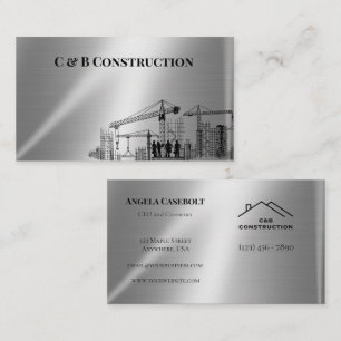 Tarjeta De Visita Empresa de construcción de fondo Metalizado de ace