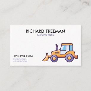 Tarjeta De Visita Empresa de construcción de iconos de bulldozer ama