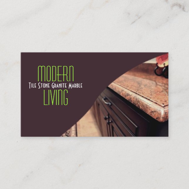 Tarjeta De Visita Empresa de construcción de mármol de piedra de mos (Anverso)